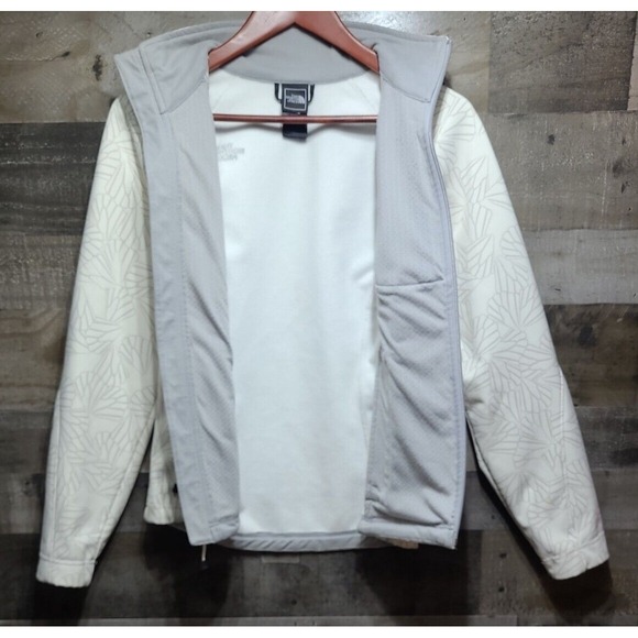 THE NORTH FACE Women's Softshell Bionic White Patterned Fleece AMVX Jacket Sz SP - Picture 12 of 14